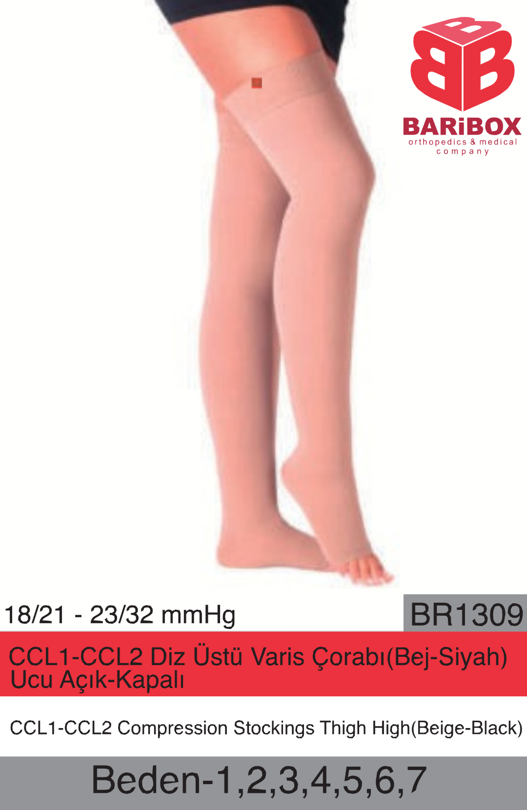 CCL1 CCL2 Diz Üstü Varis Çorabı (Siyah-Bej) Ucu Açık Kapalı BR1309