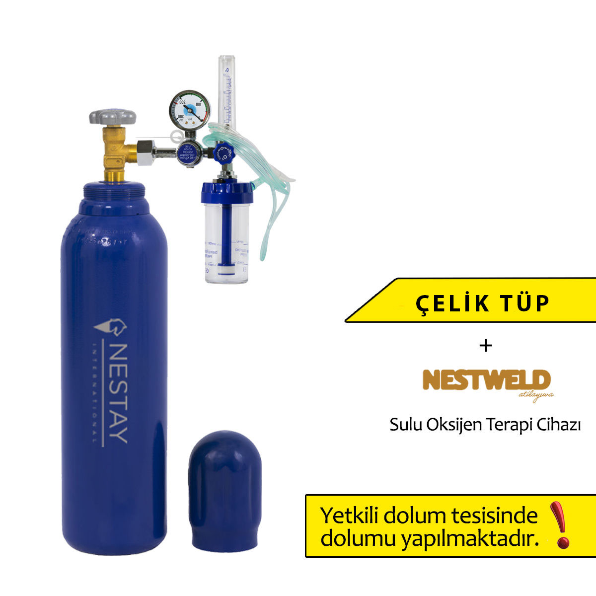 OKSİJEN TÜPÜ 5 LİTRE + MANOMETRE
